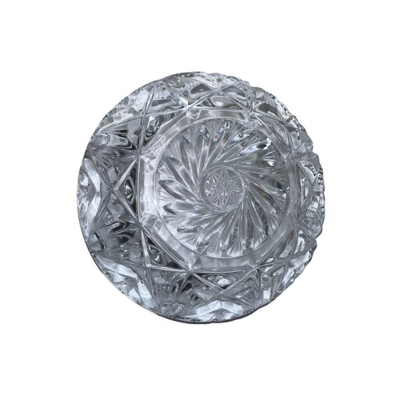 Vintage Lead Crystal Glass Ashtray Pinwheel Fan Design - Picture 6 of 7